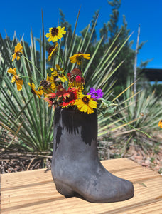Concrete Cowboy Boot Vase