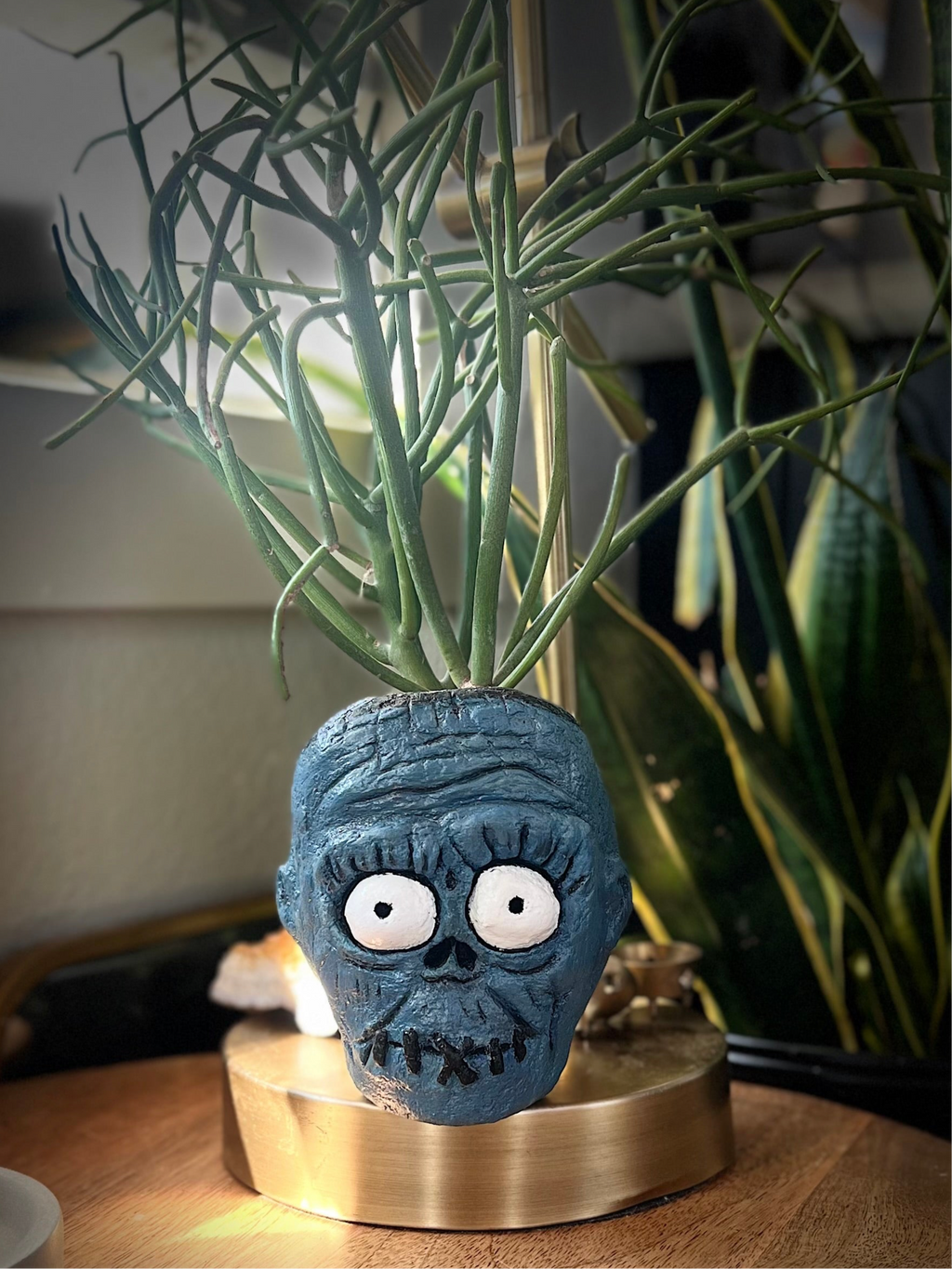 Shrunken Head Concrete Planter