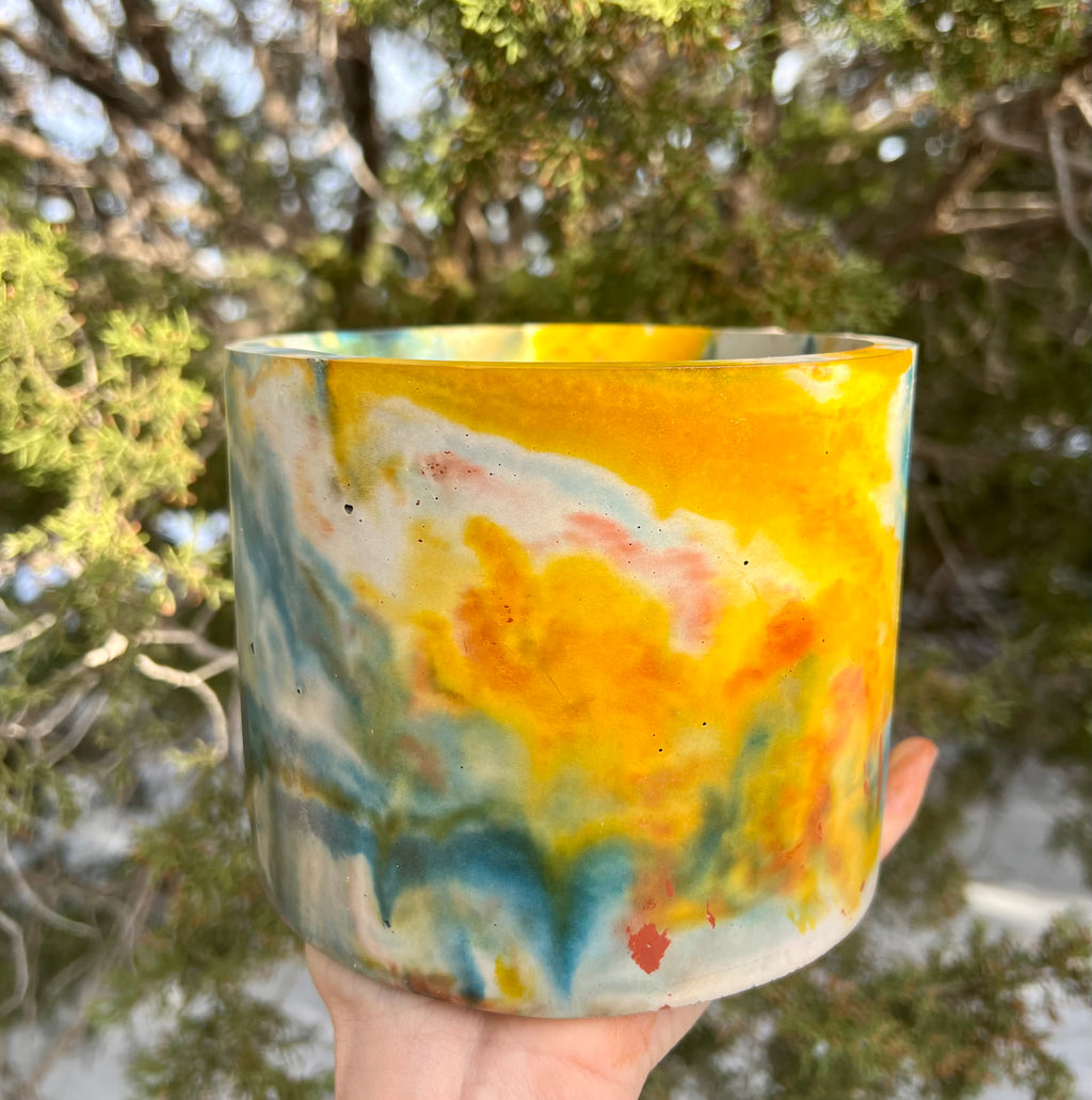 5” Solar Melt Circular Concrete Planter