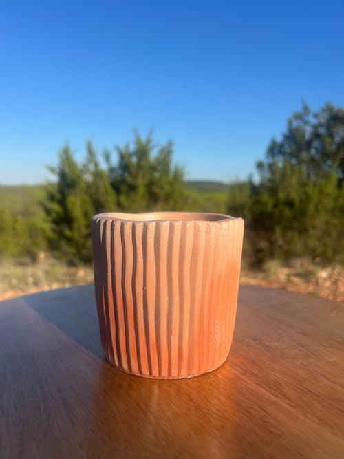 4” Orange Swirl Turtleneck Concrete Planter