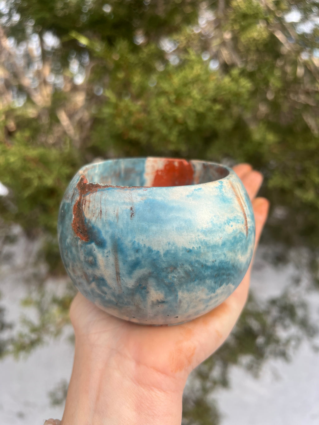 3” Teal Fire Concrete Planters