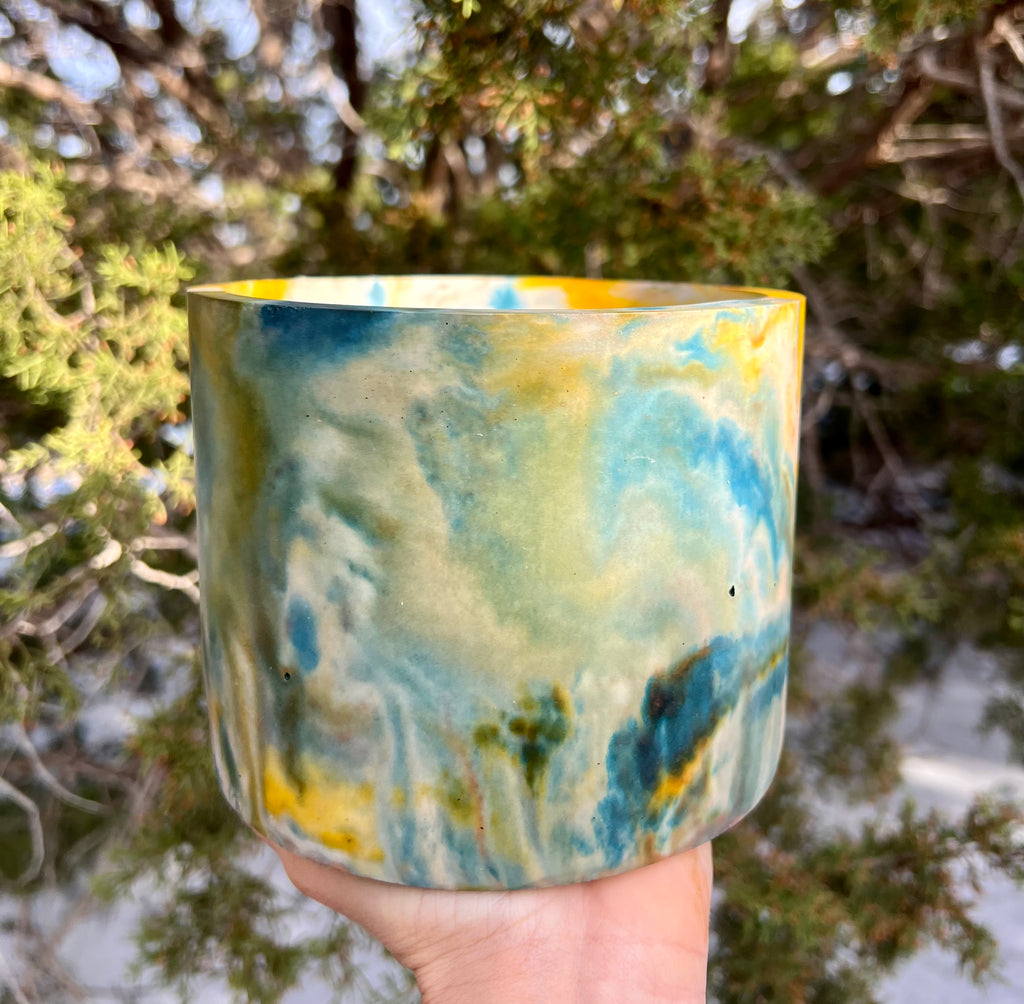 5” Solar Melt Circular Concrete Planter