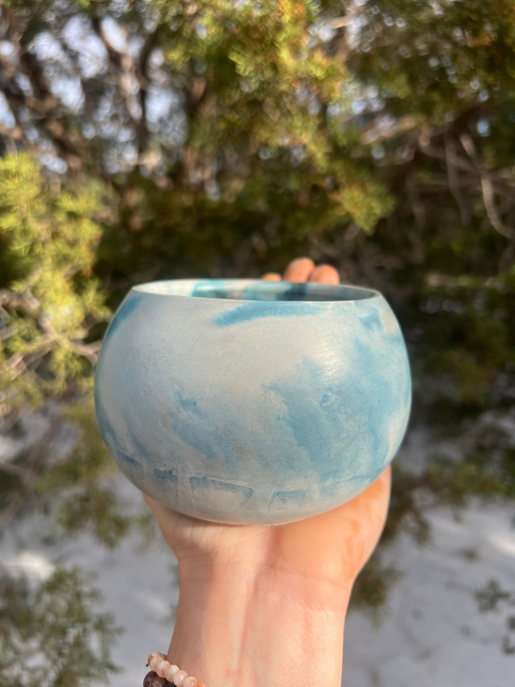 3.5” Teal Fire Concrete Planters