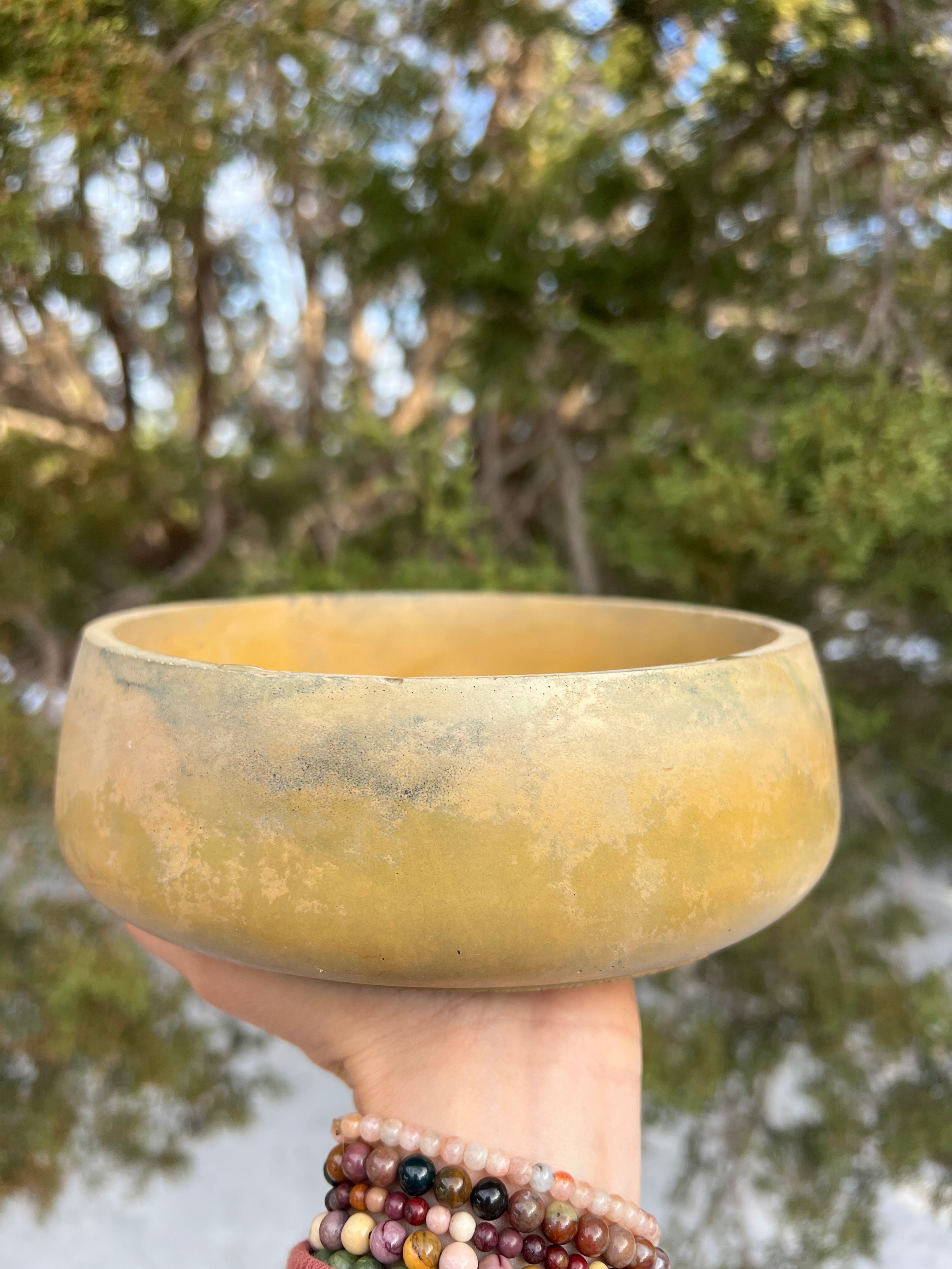 7” Washed Ochre Concrete Bowl
