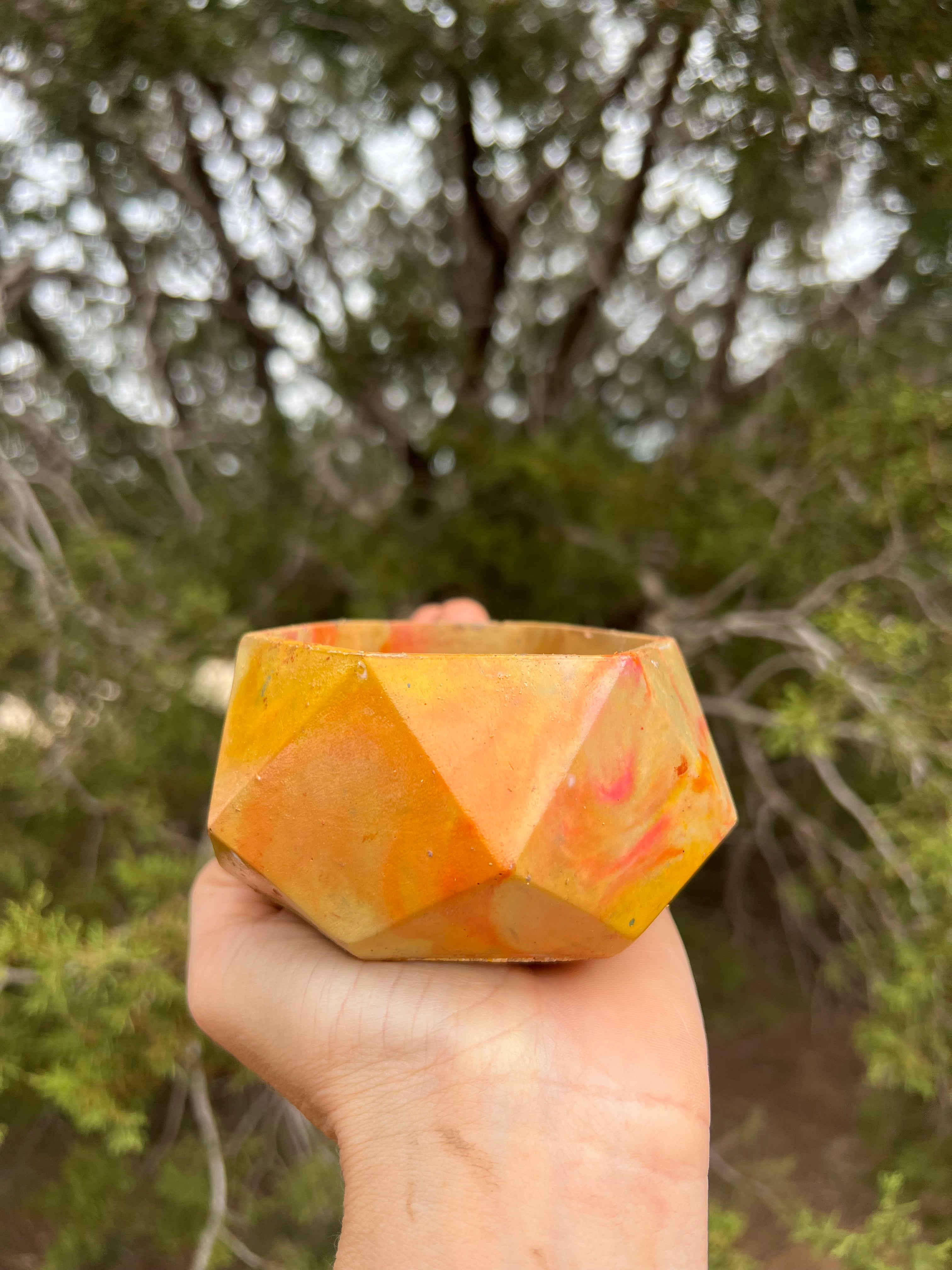 3”x2” Sunny Side Hexagon Concrete Planter