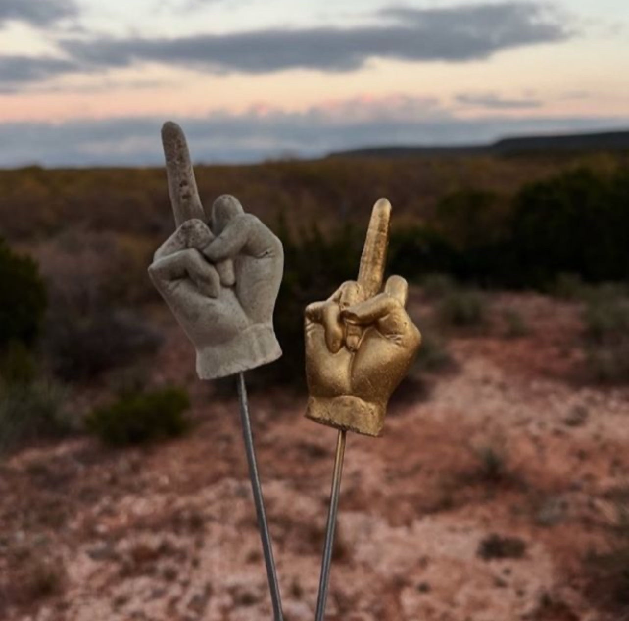 4" Concrete Middle Finger Plant Stake