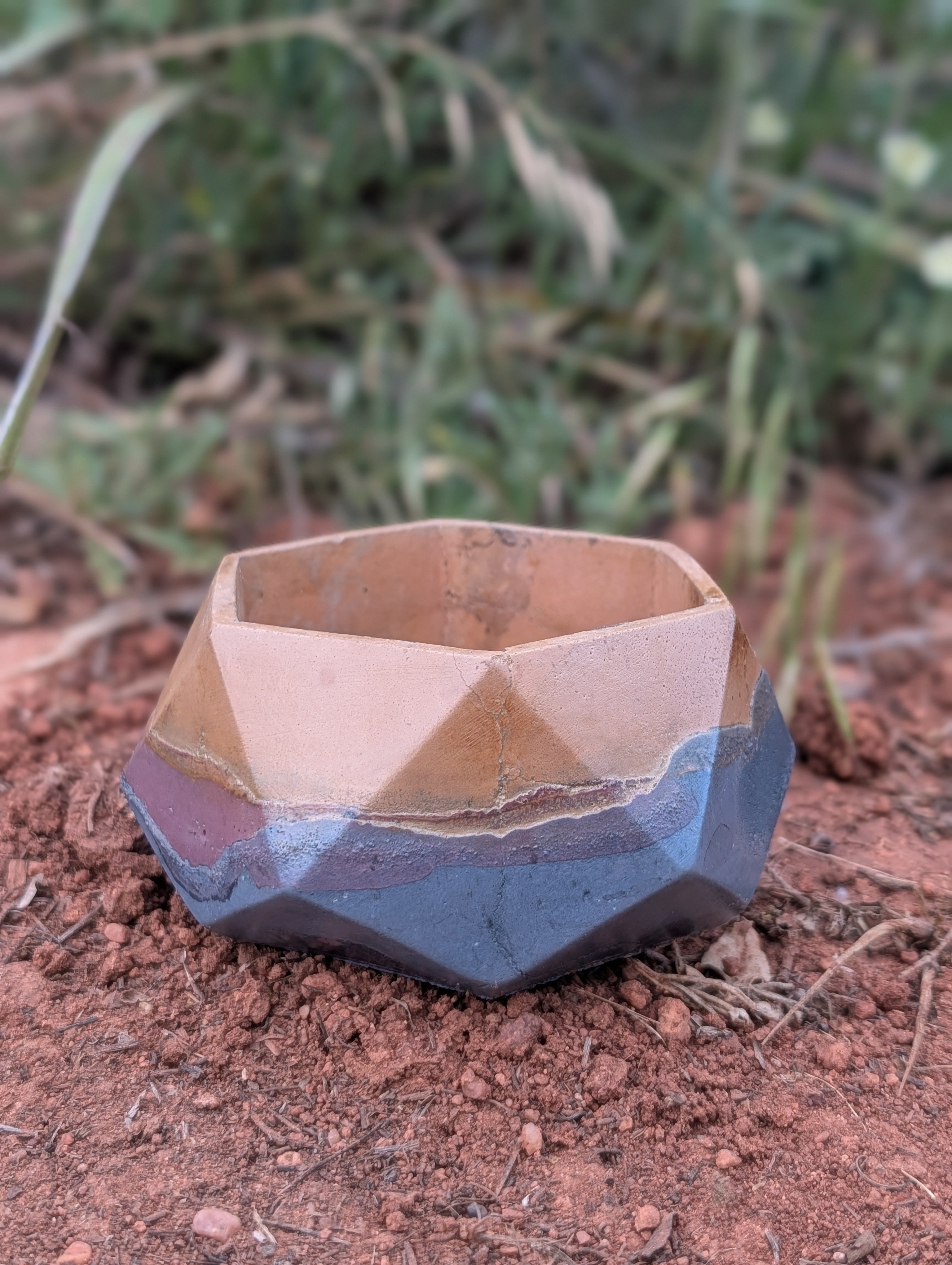 3”x2” Purple Sands Hexagon Concrete Planter