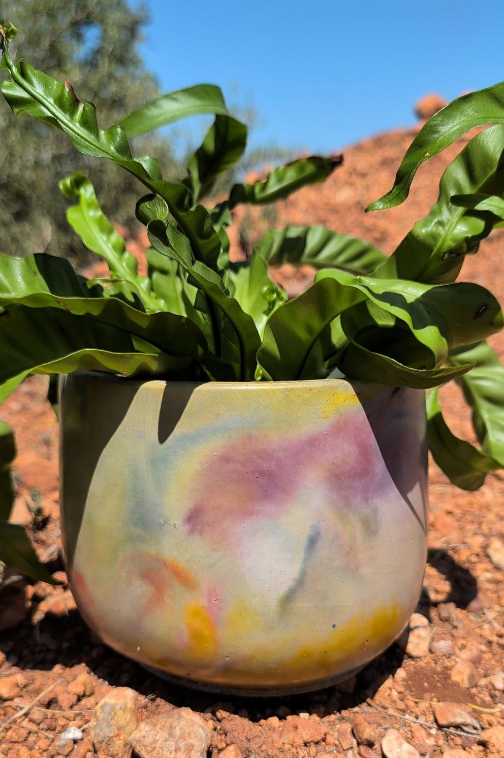 6” Space Gas Concrete Round Pot