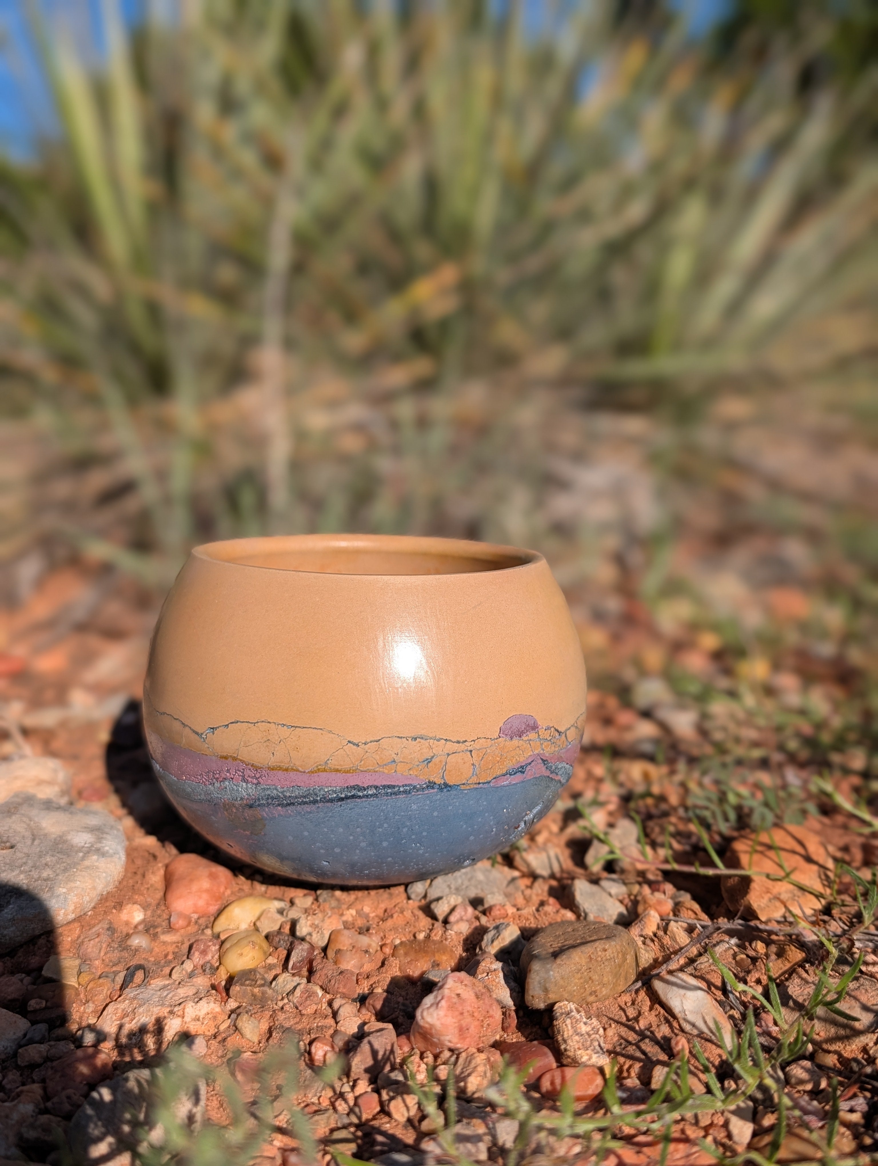 3.25” Purple Sands Concrete Globe Planter