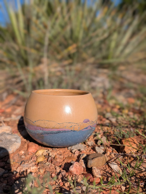 3.25” Purple Sands Concrete Globe Planter