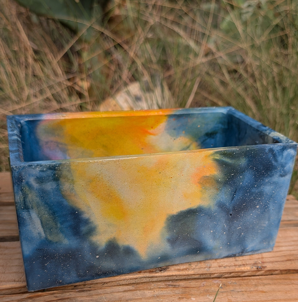 7.5"x3.5" Nebula Concrete Rectangle Planter