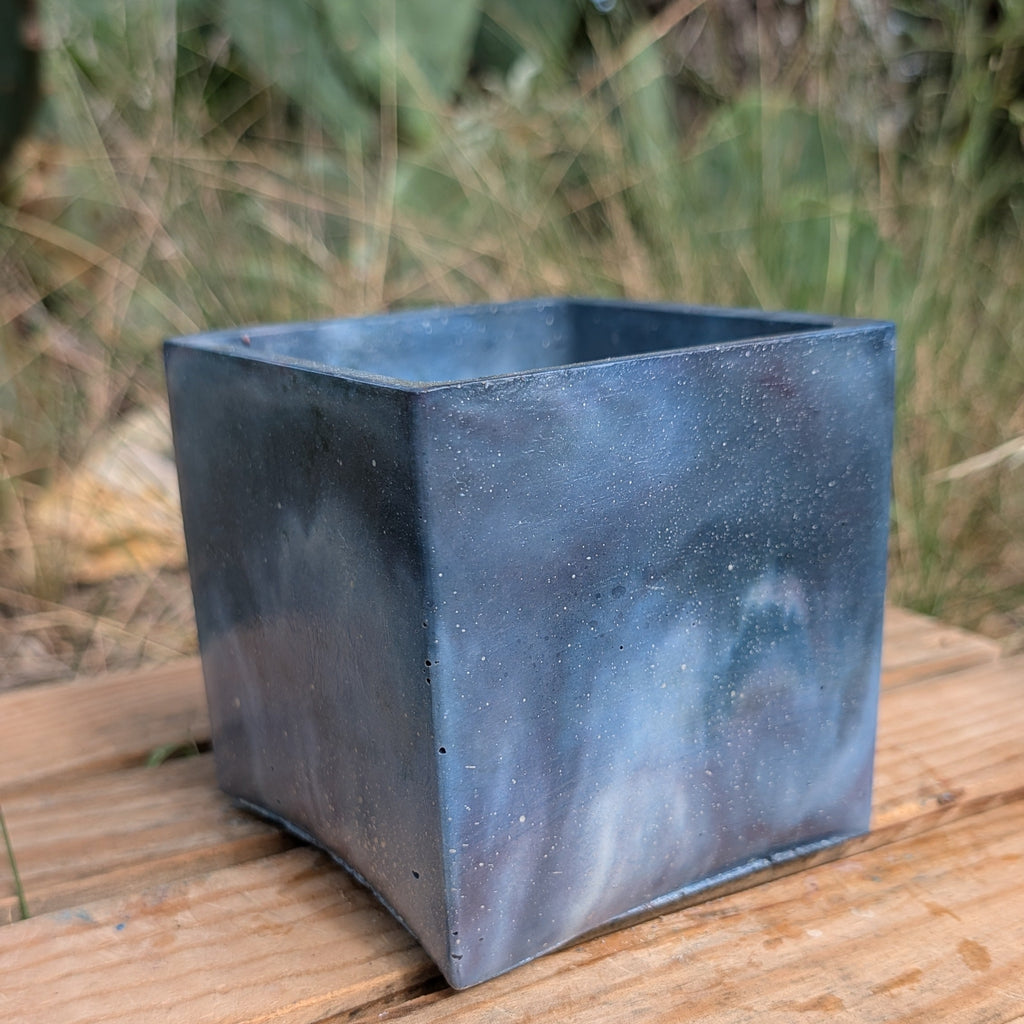 4” Night Sky Square Concrete Planter