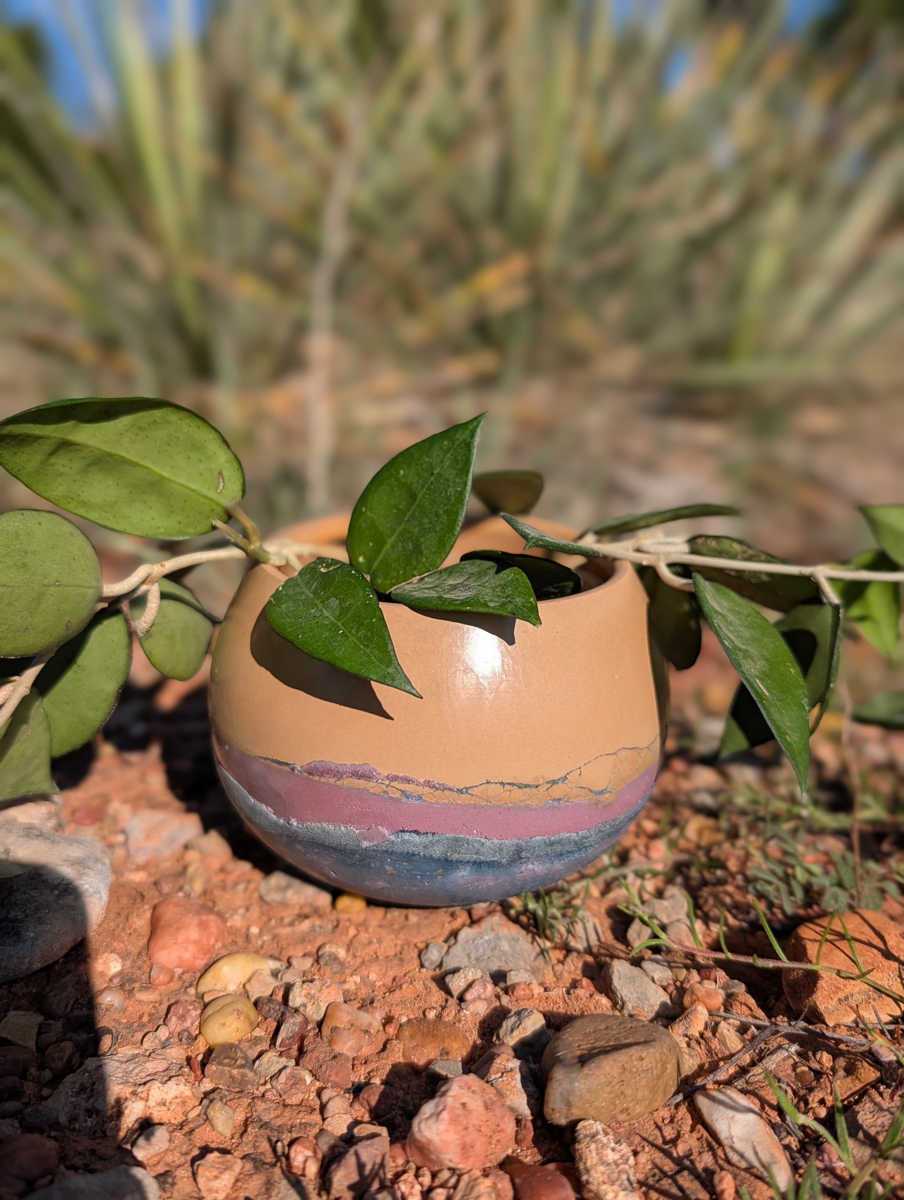 3.25” Purple Sands Concrete Globe Planter