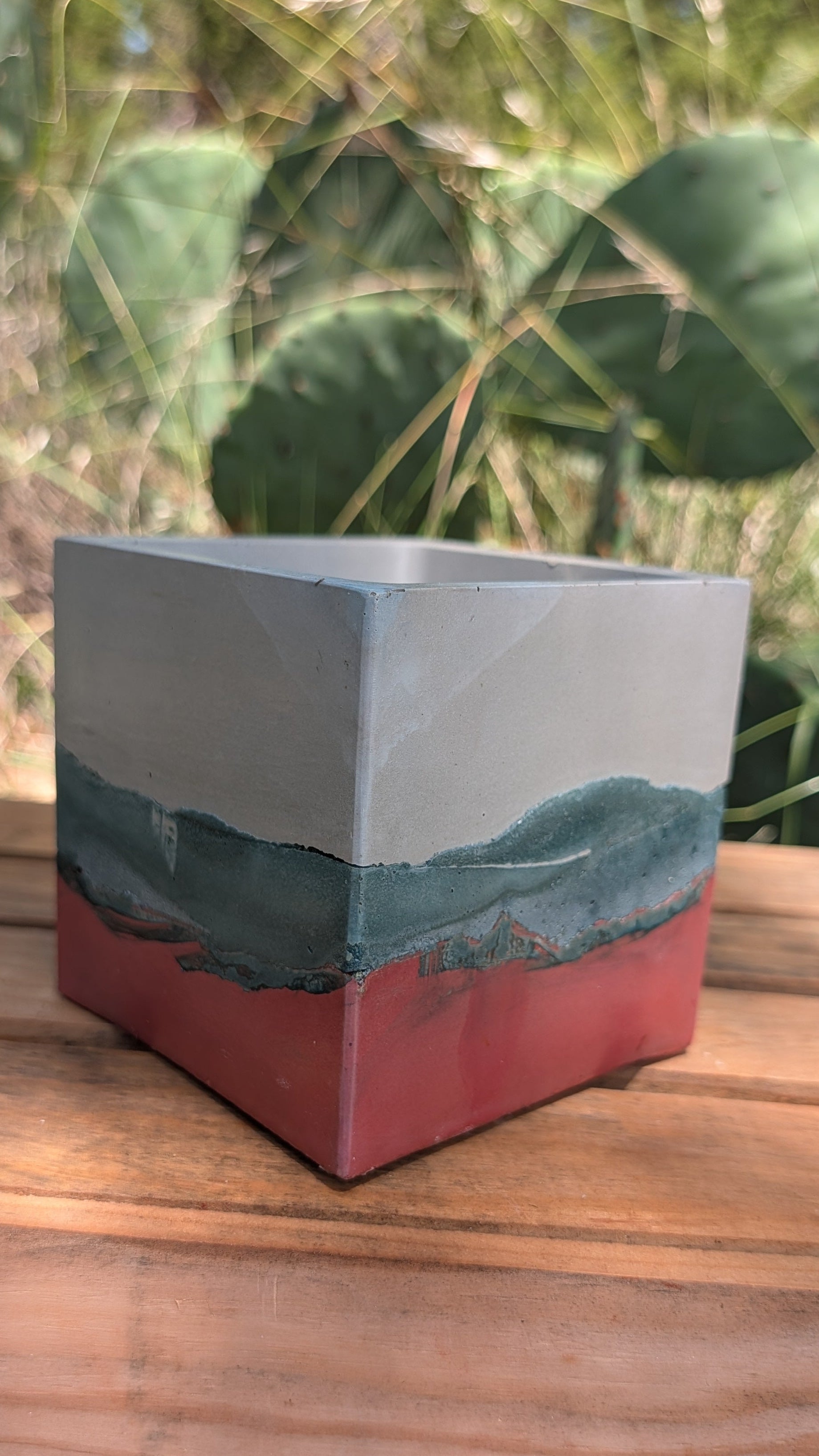 4” Terra Landing Square Concrete Planter