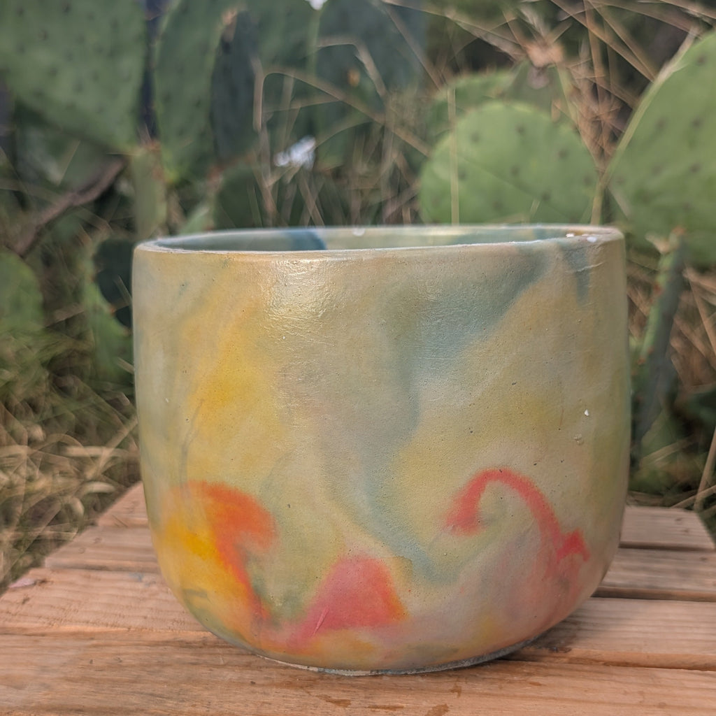 6” Space Gas Concrete Round Pot