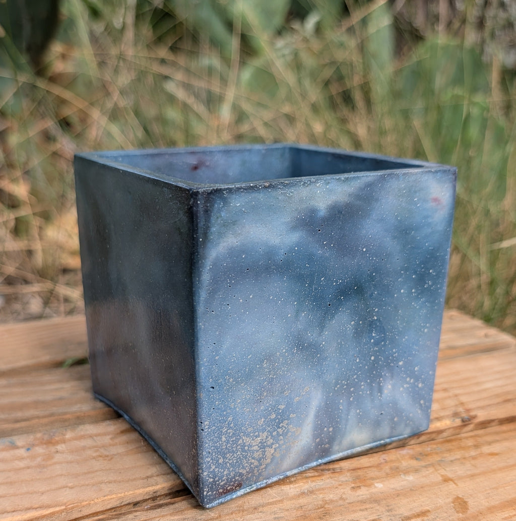 4” Night Sky Square Concrete Planter