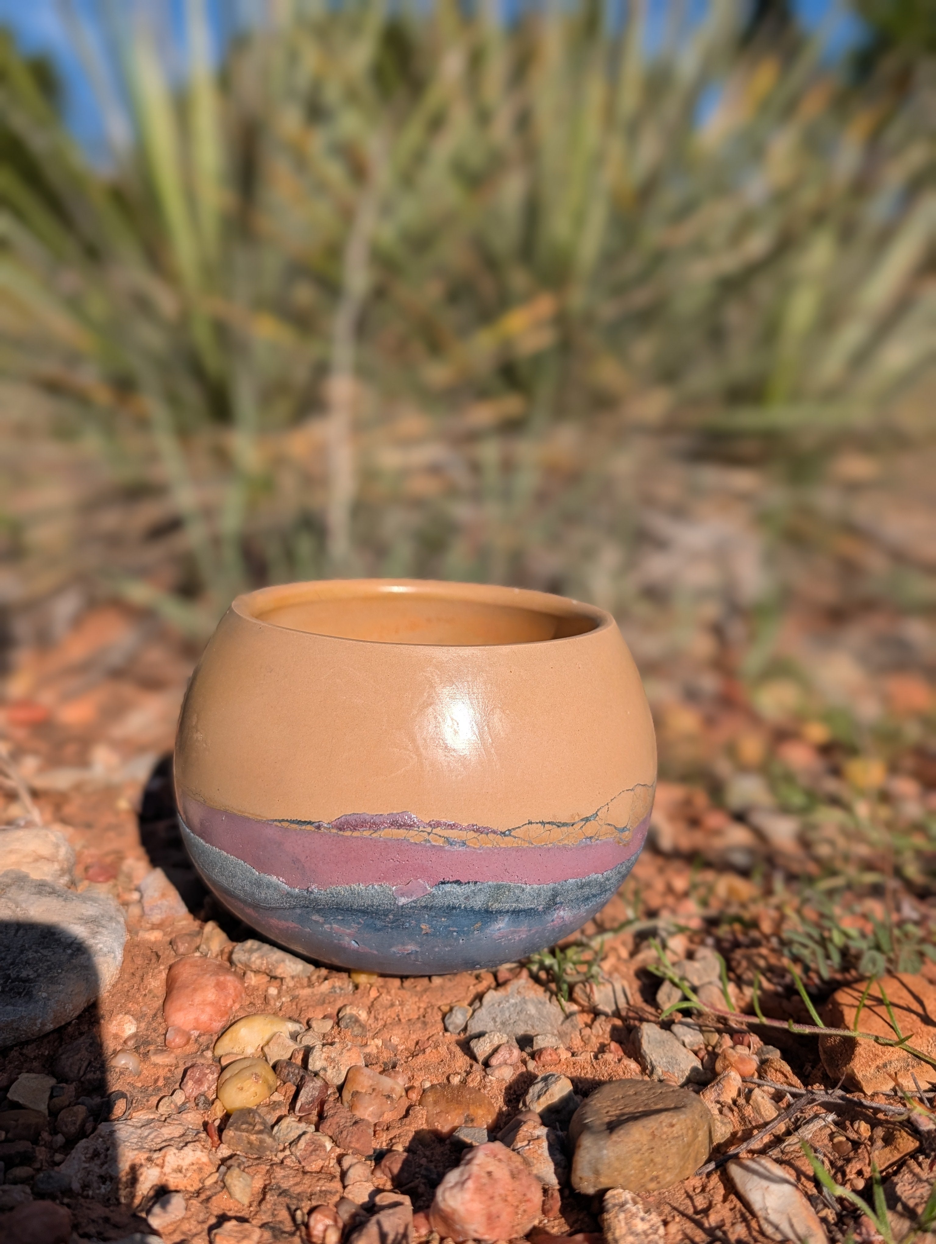 3.25” Purple Sands Concrete Globe Planter