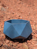 3”x2” Teal Hexagon Concrete Planter