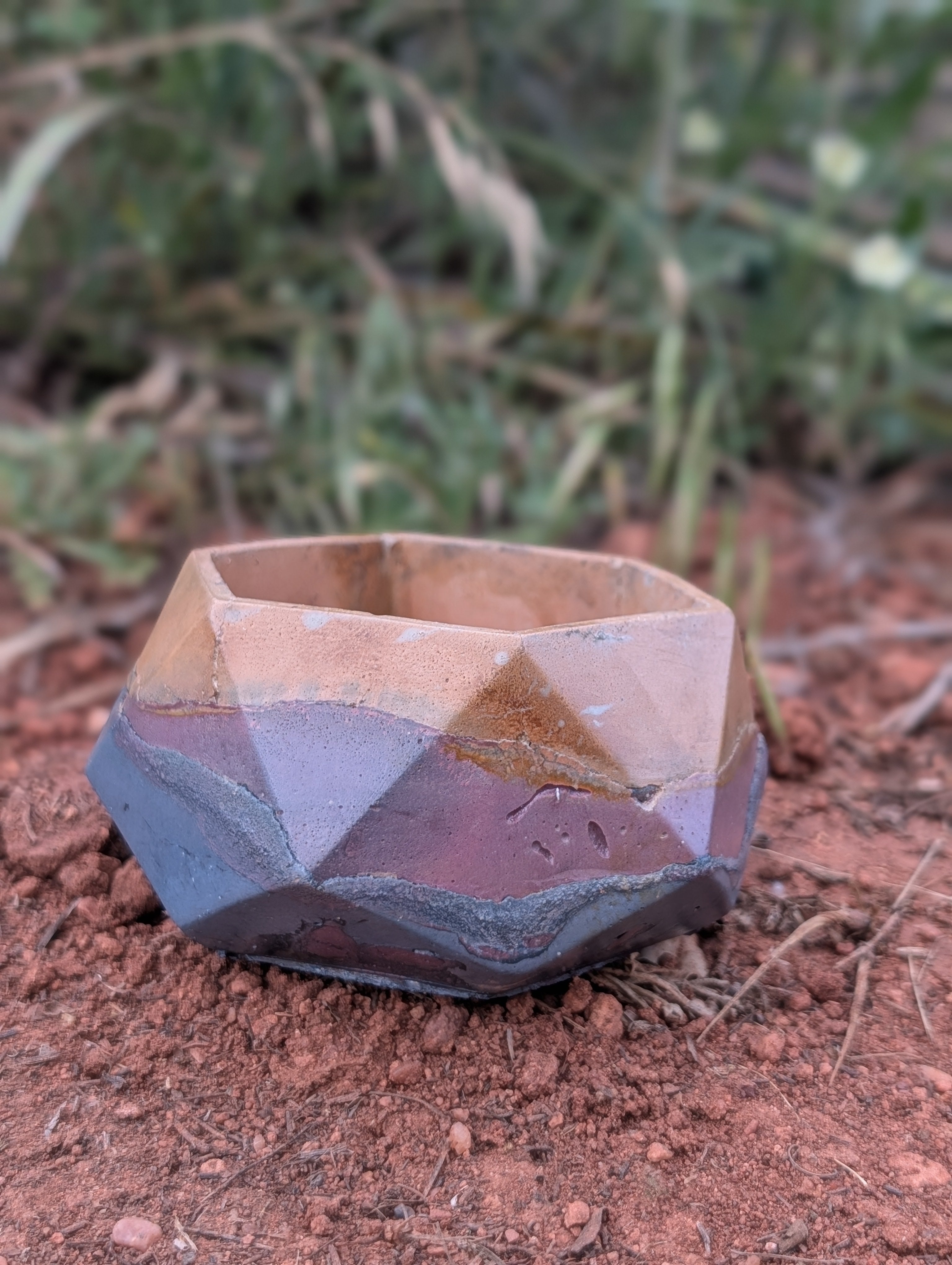 3”x2” Purple Sands Hexagon Concrete Planter