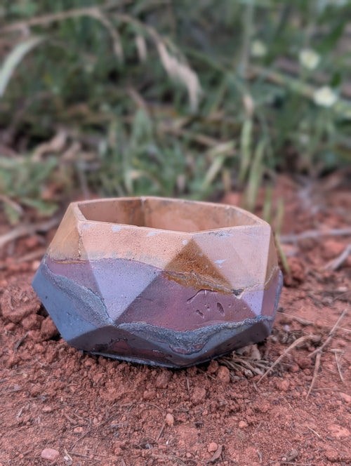 3”x2” Purple Sands Hexagon Concrete Planter