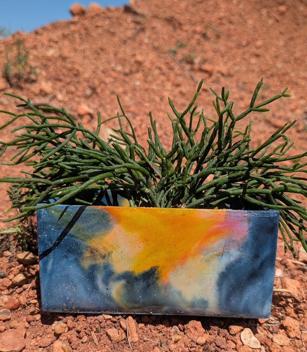 7.5"x3.5" Nebula Concrete Rectangle Planter
