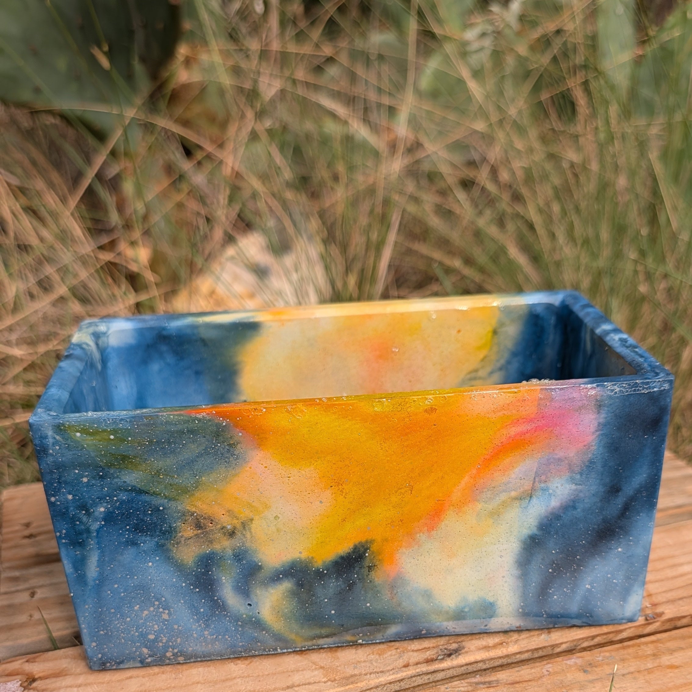 7.5"x3.5" Nebula Concrete Rectangle Planter