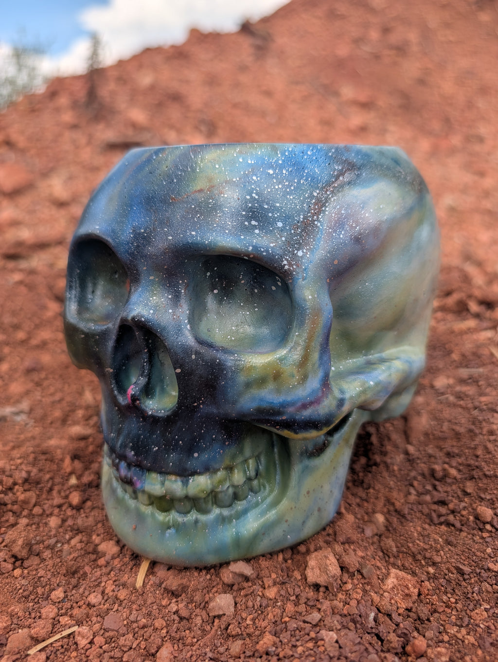5.5" Galaxy Large Skull Concrete Planter