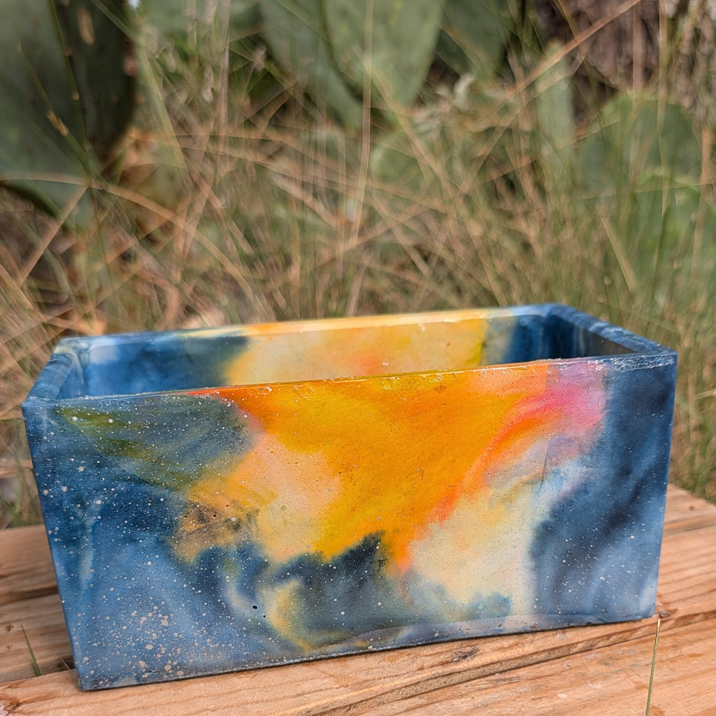 7.5"x3.5" Nebula Concrete Rectangle Planter