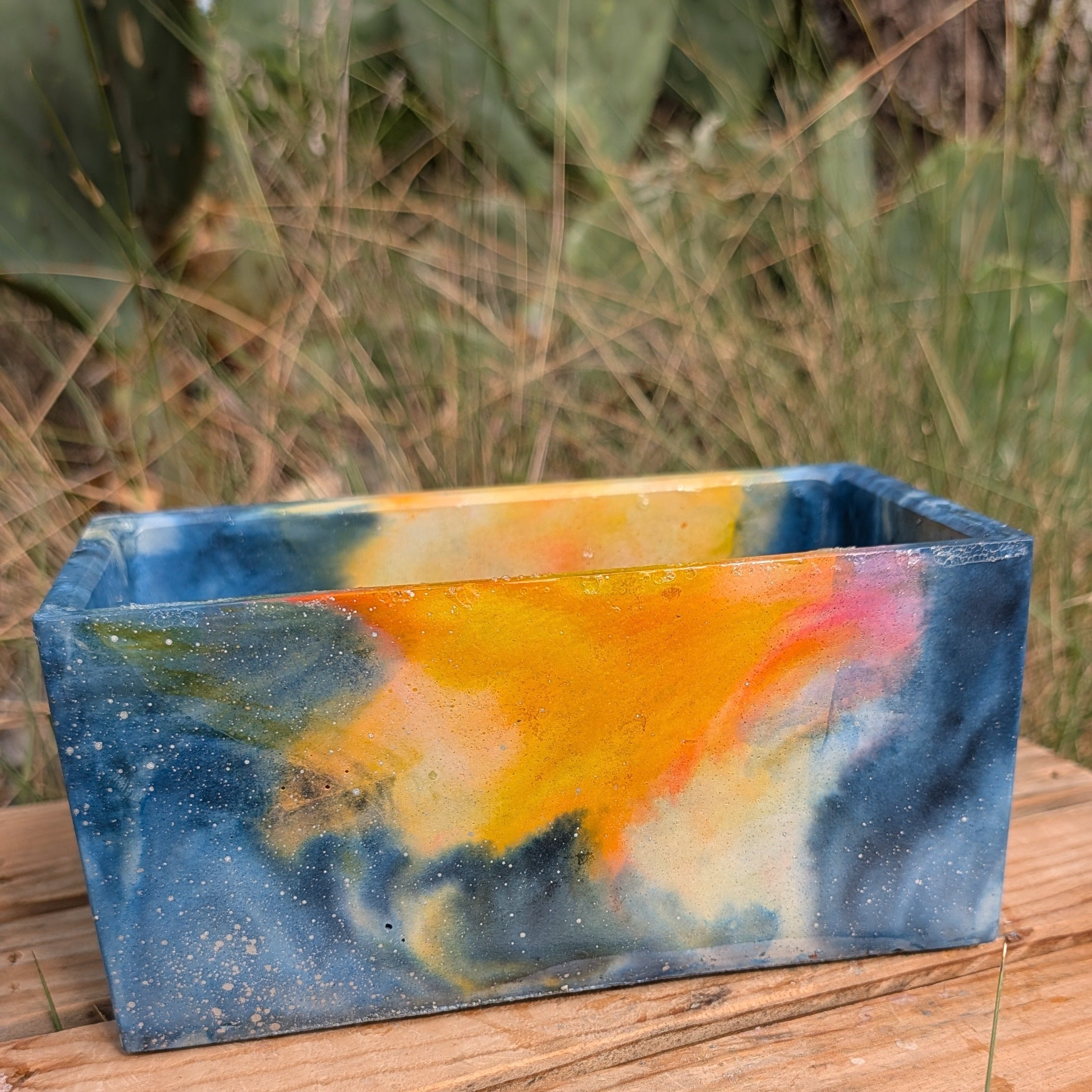 7.5"x3.5" Nebula Concrete Rectangle Planter
