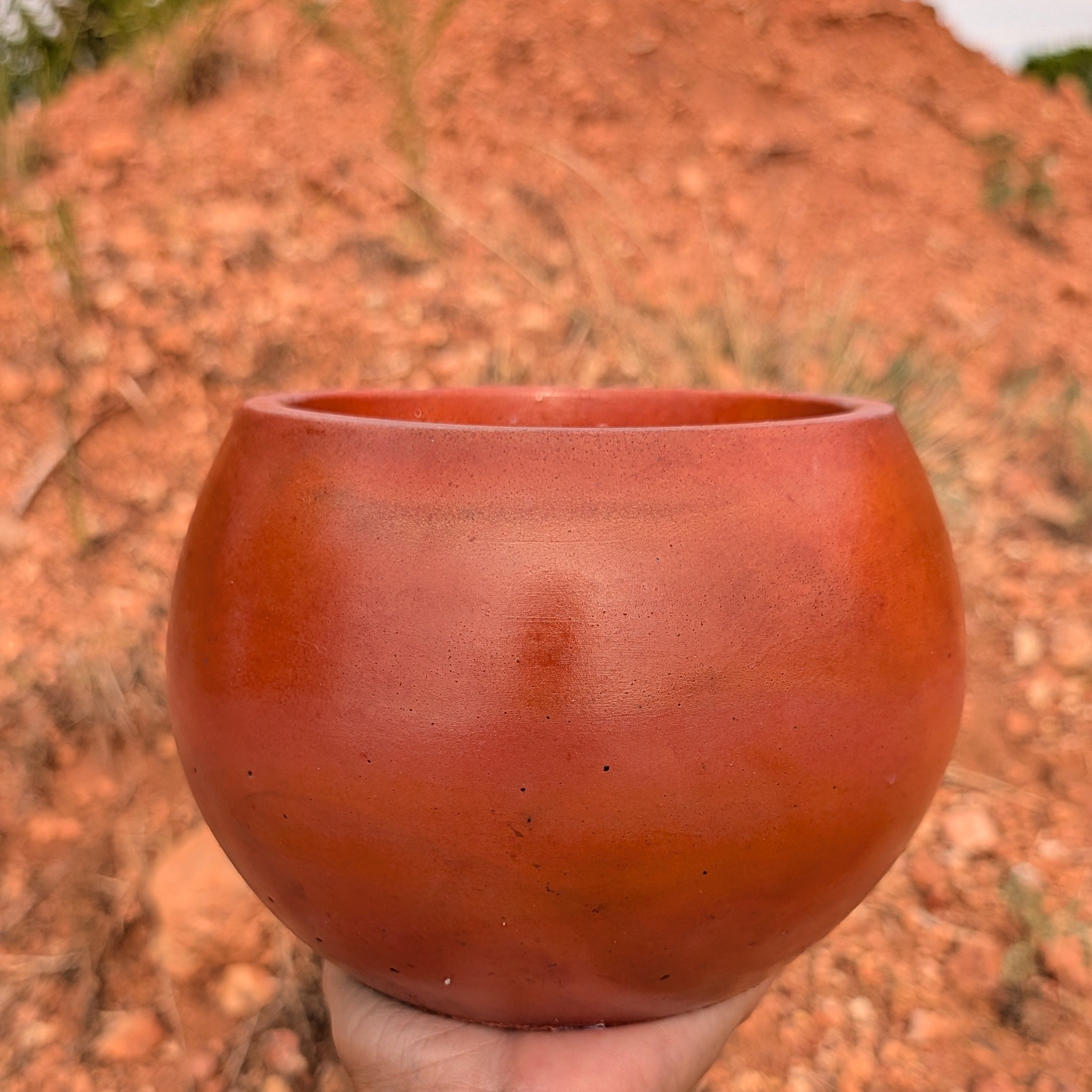 5.5” Mars Concrete Globe Pot