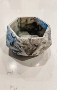 Cement Hexagon Planter - Marble