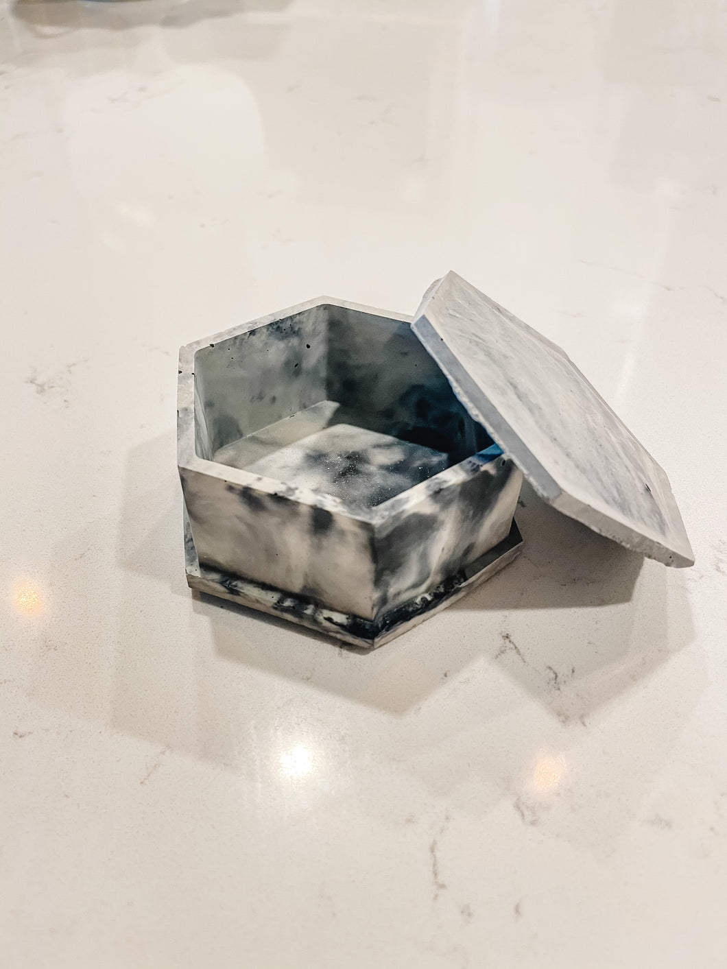 Cement Treasure Box - Marble